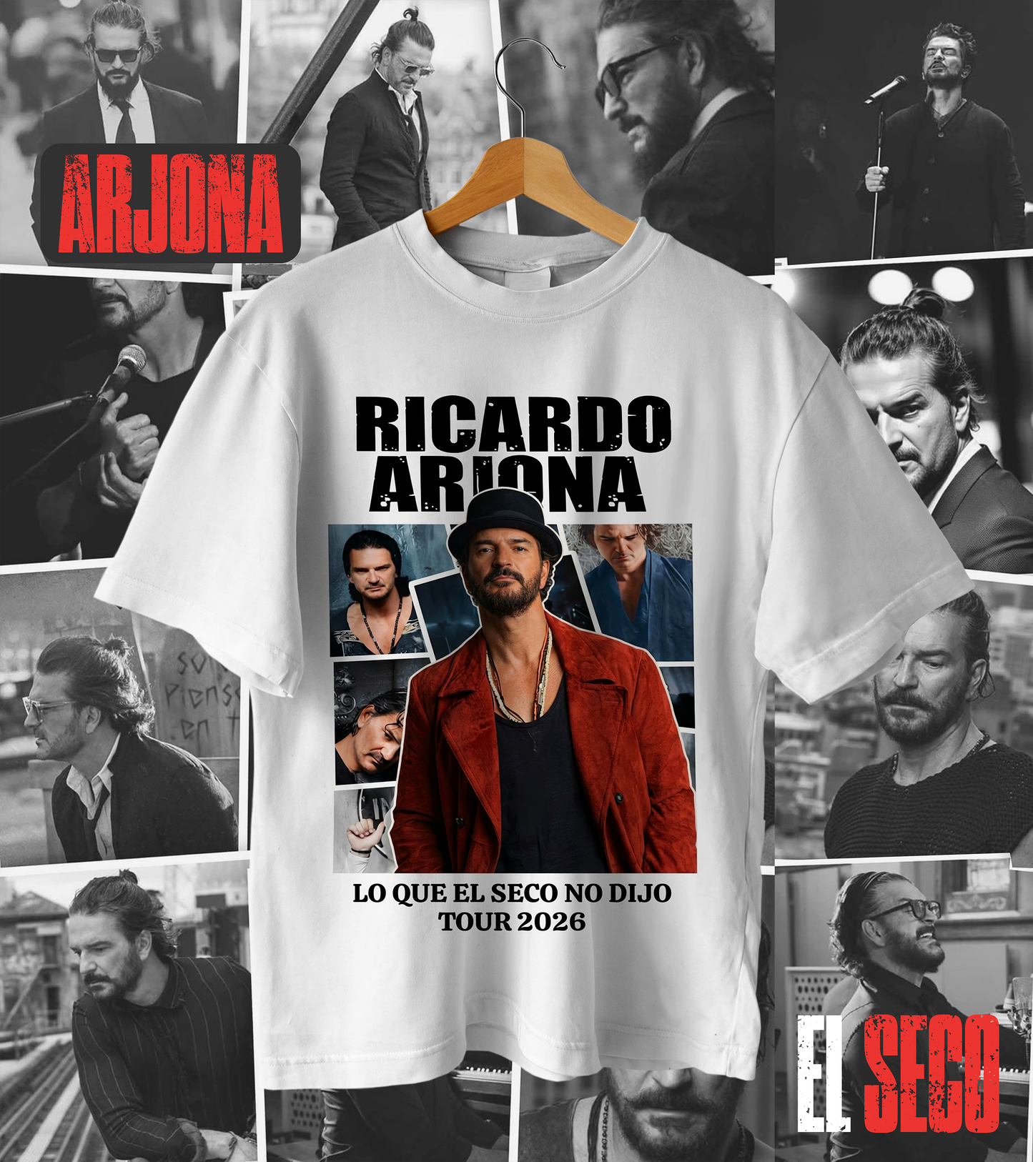 Polera Ricardo Arjona - El seco - Blanca