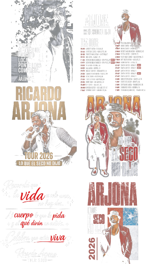Dtf textil - Ricardo arjona, el seco 1