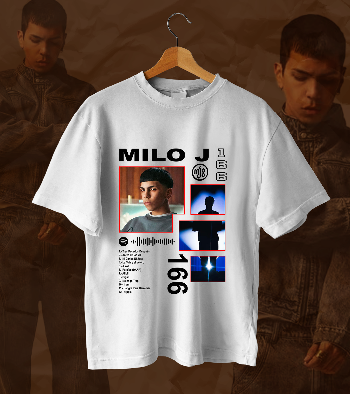 Polera Milo J - Poster 3 blanco