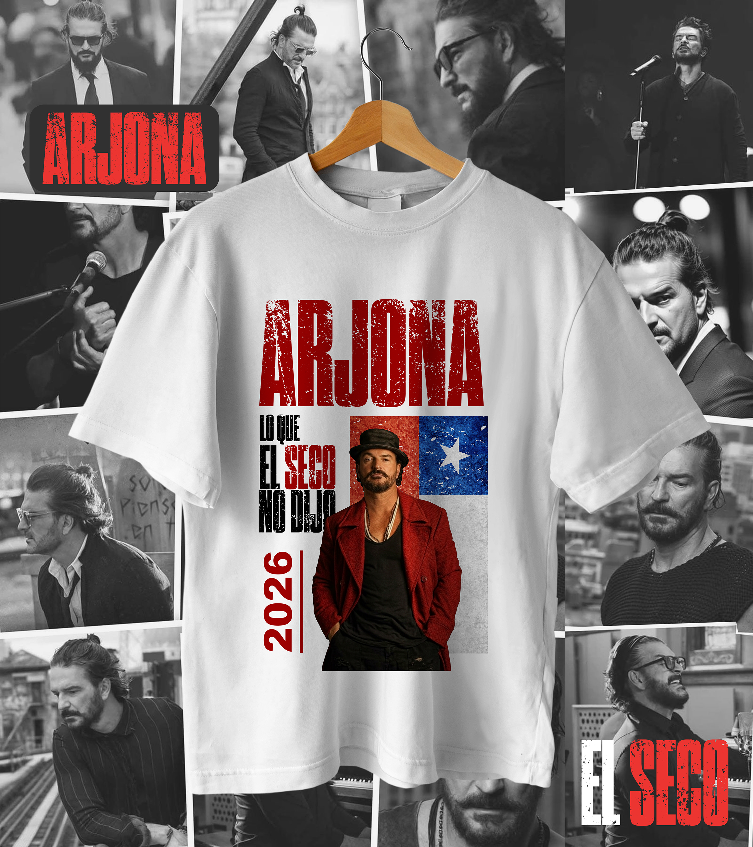 Polera Arjona - Chile, blanca