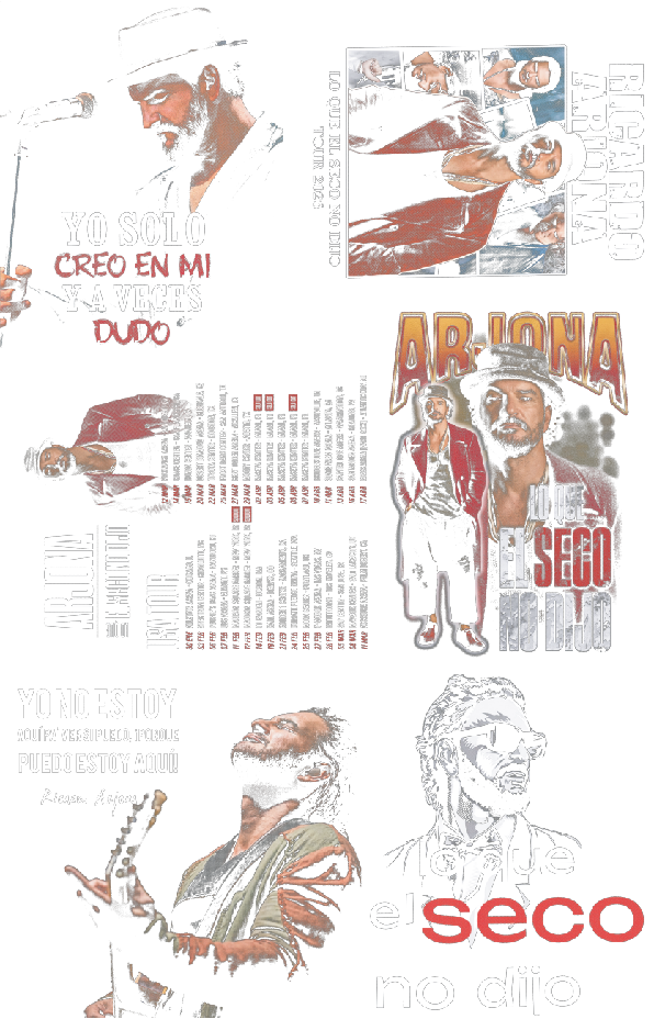 Dtf textil - Ricardo arjona, el seco 3