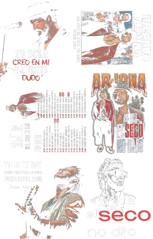 Dtf textil - Ricardo arjona, el seco 3