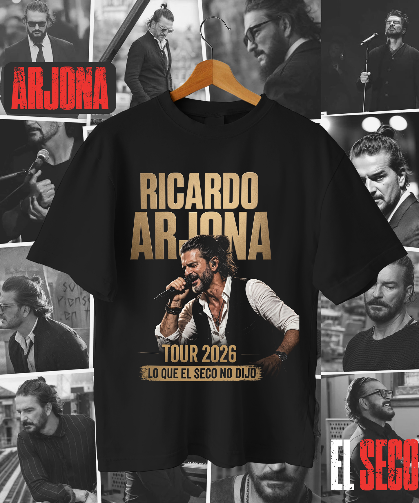 Polera Ricardo Arjona - El seco gold